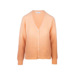 NEW! Naadam Size Small $395 Cashmere Ombre Ribbed Cardigan Peach Orange J6-12